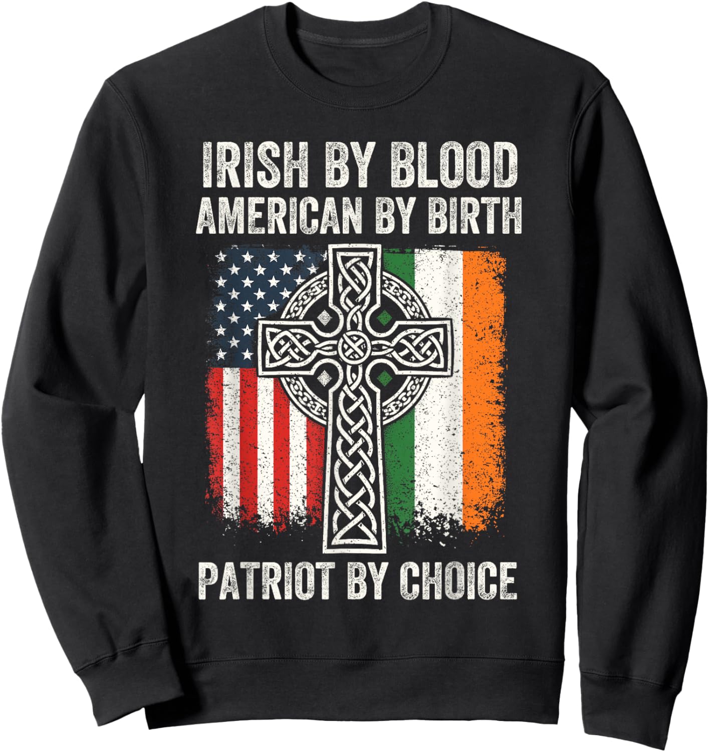 Irish Blood American Ireland Flag St Patricks Day Men Women Sweatshirt - Sweatshirt | Black