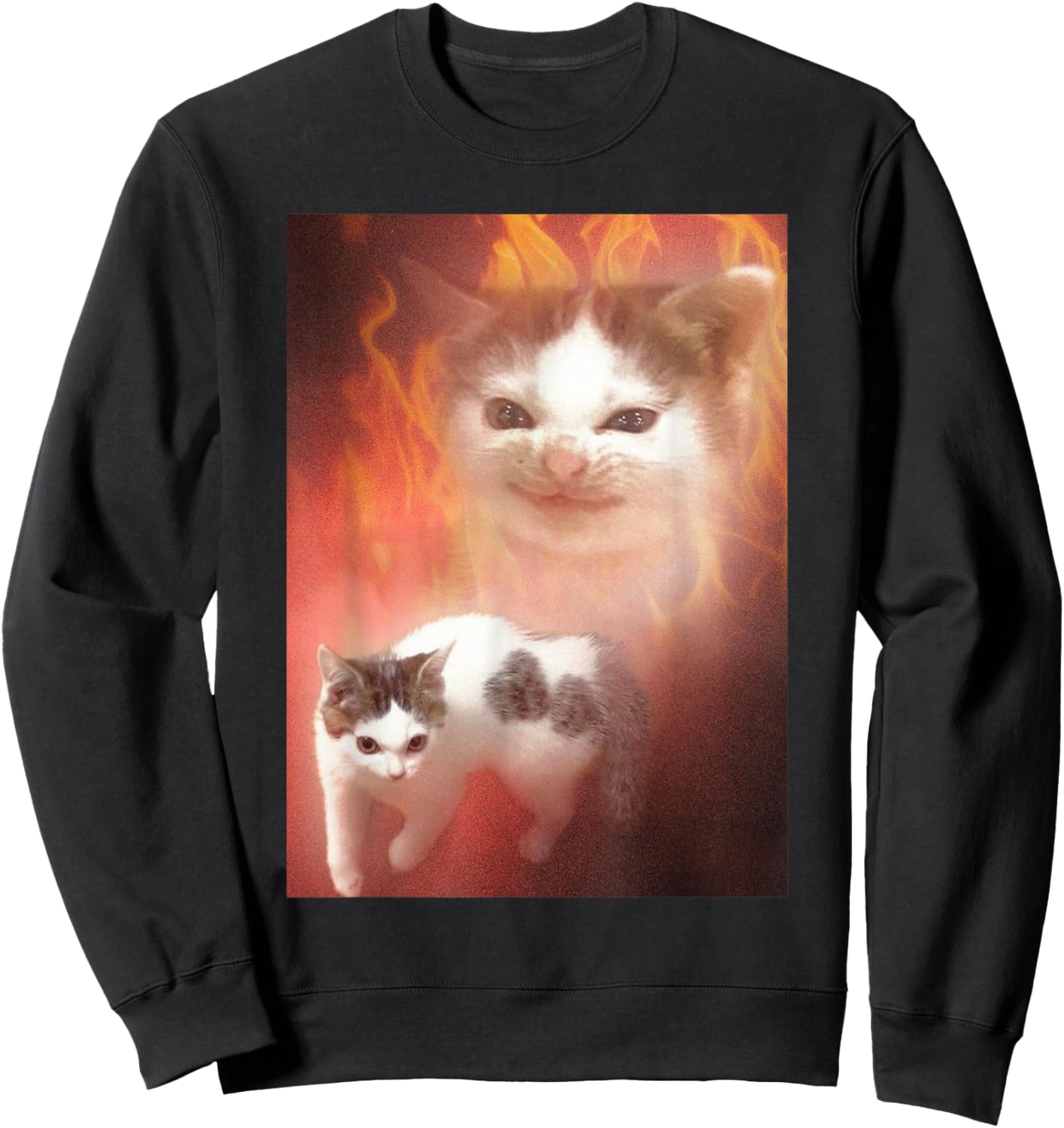 Vintage Angry Cat Meme Funny Saying Cats Animals Men Women Sweatshirt - Sweatshirt | Black