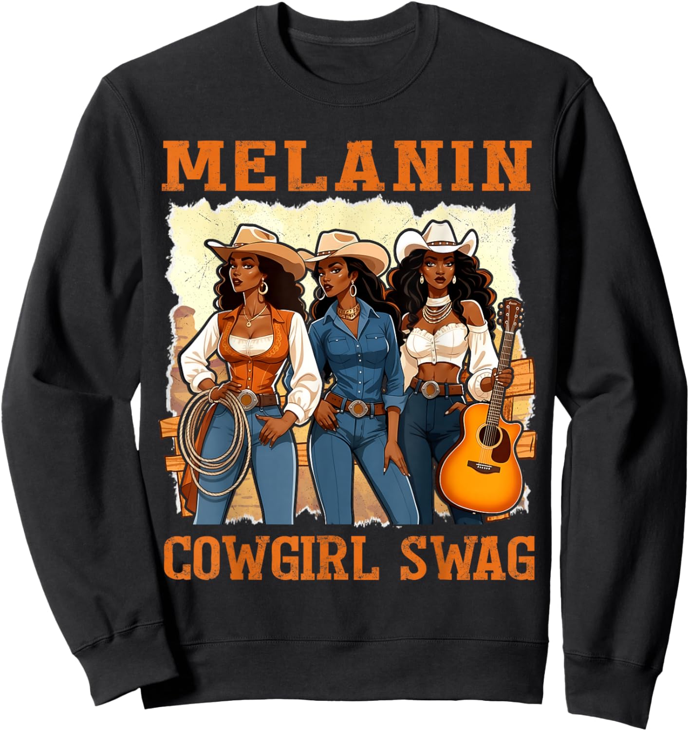 Melanin Cowgirl Swag Black History Month African Girl Women Sweatshirt - Sweatshirt | Black