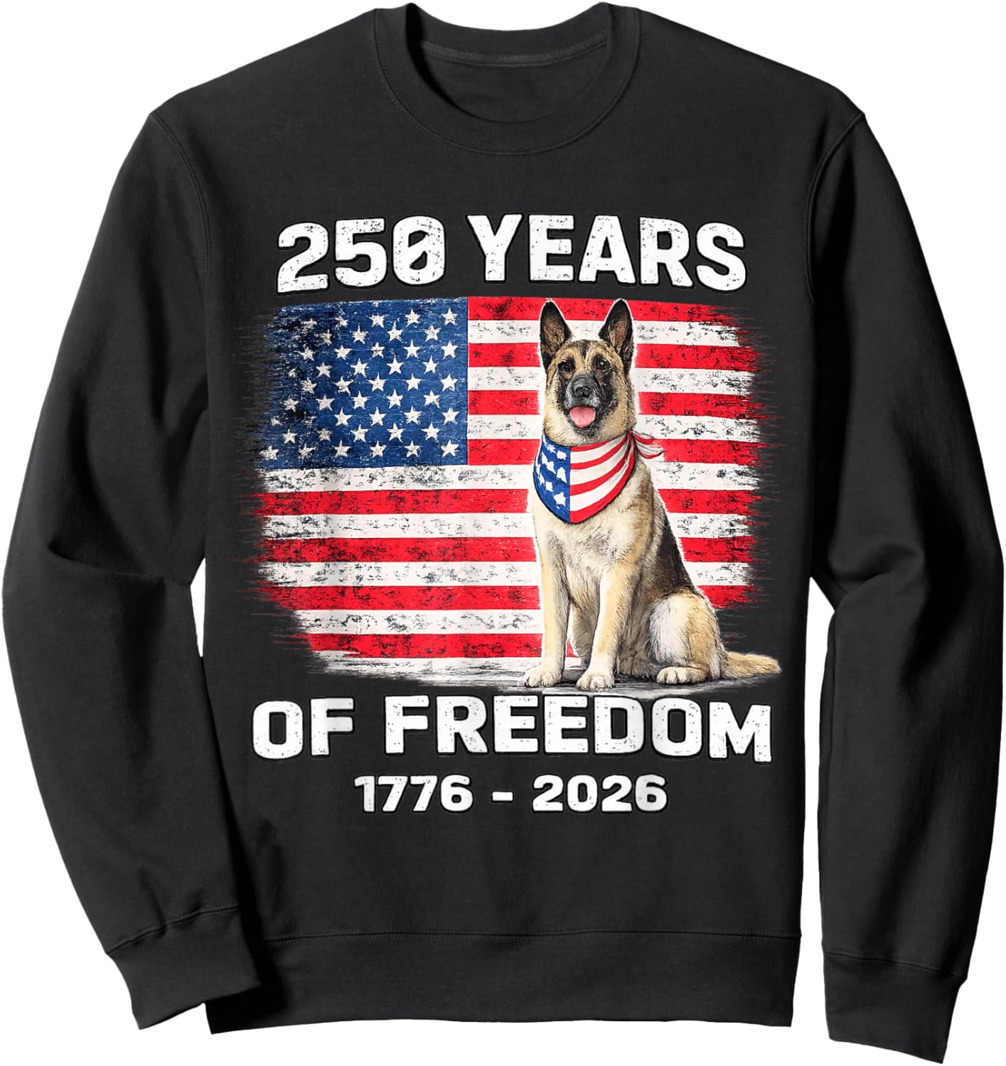 250 Years America Anniversary Belgian Malinois Dog Sweatshirt - Sweatshirt | Black