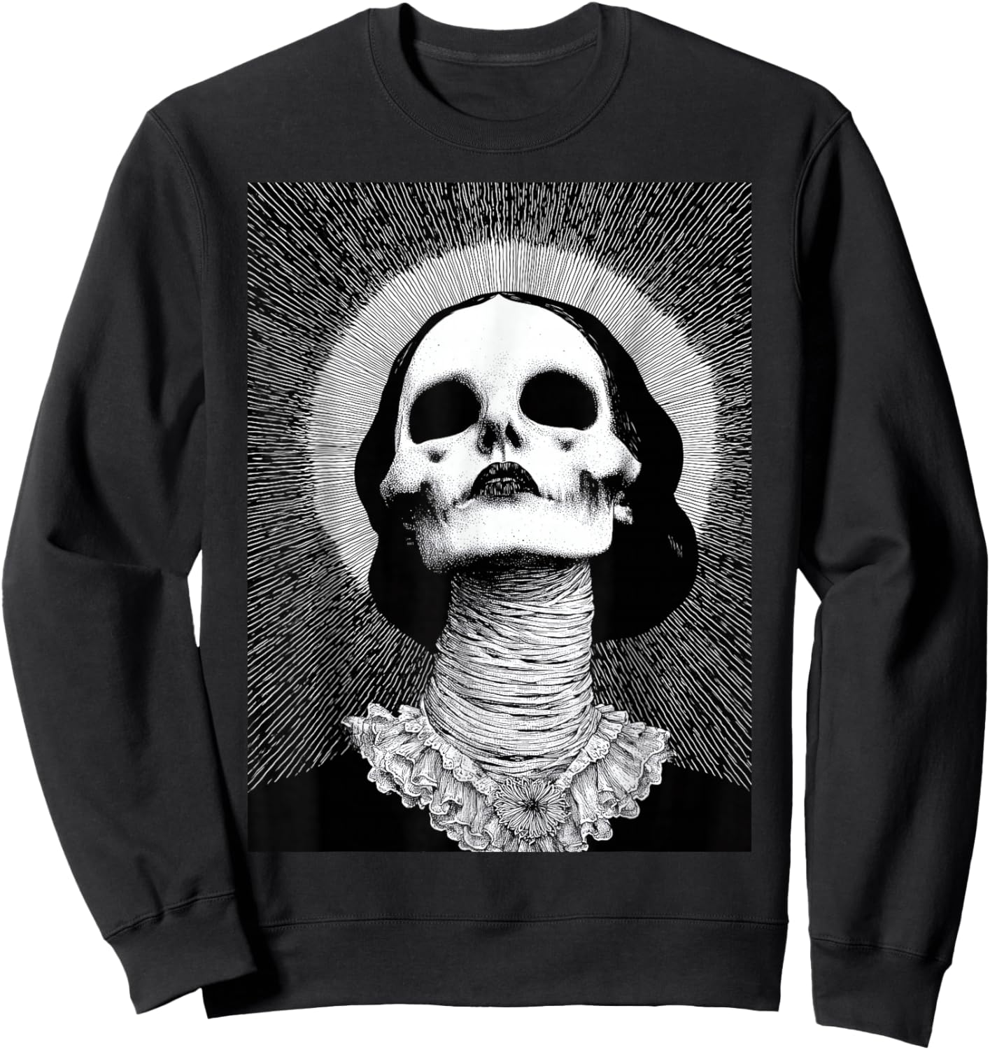 Occult Goth Girl Gothic Dark Aesthetic Death Macabre Horror Sweatshirt - Sweatshirt | Black