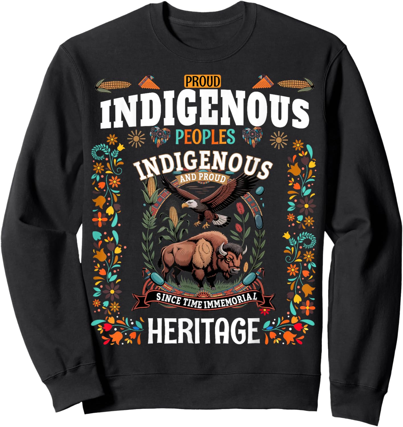 Native American Costume Idea for Kids Indigenous Peoples Sweatshirt - Sweatshirt | Black