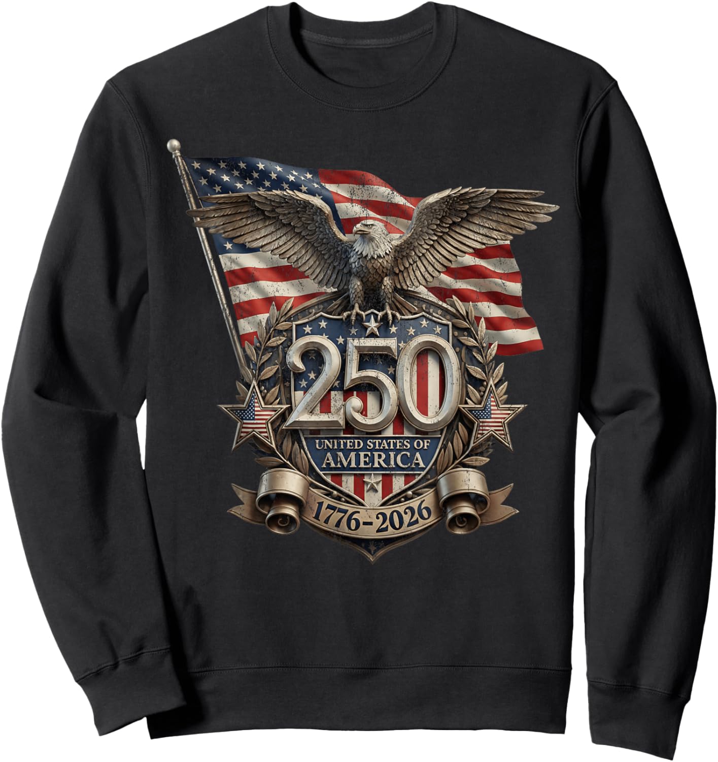 United States of America 250 Anniversary 1776 to 2026 Sweatshirt - Sweatshirt | Black