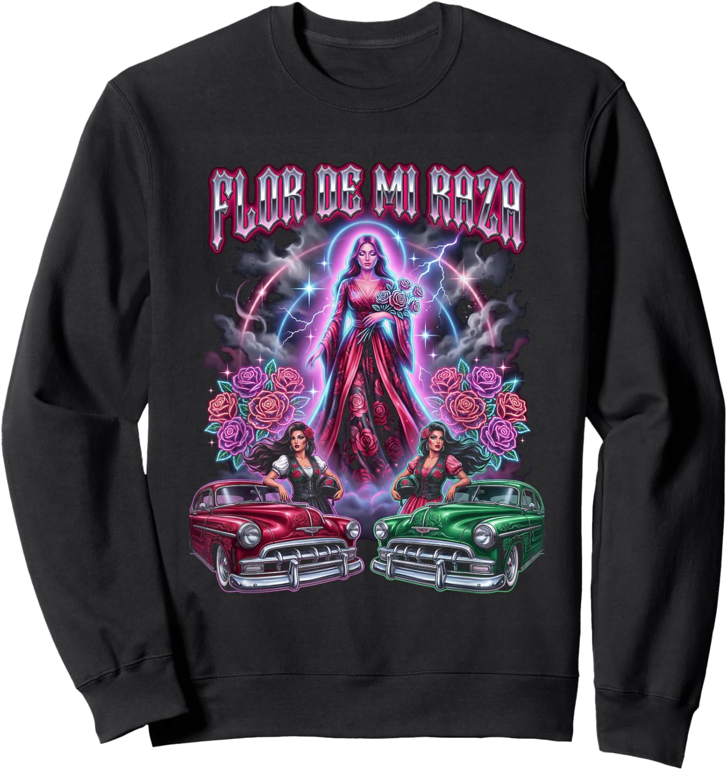 Chicano Lowrider Art Sweatshirt - Sweatshirt | Black
