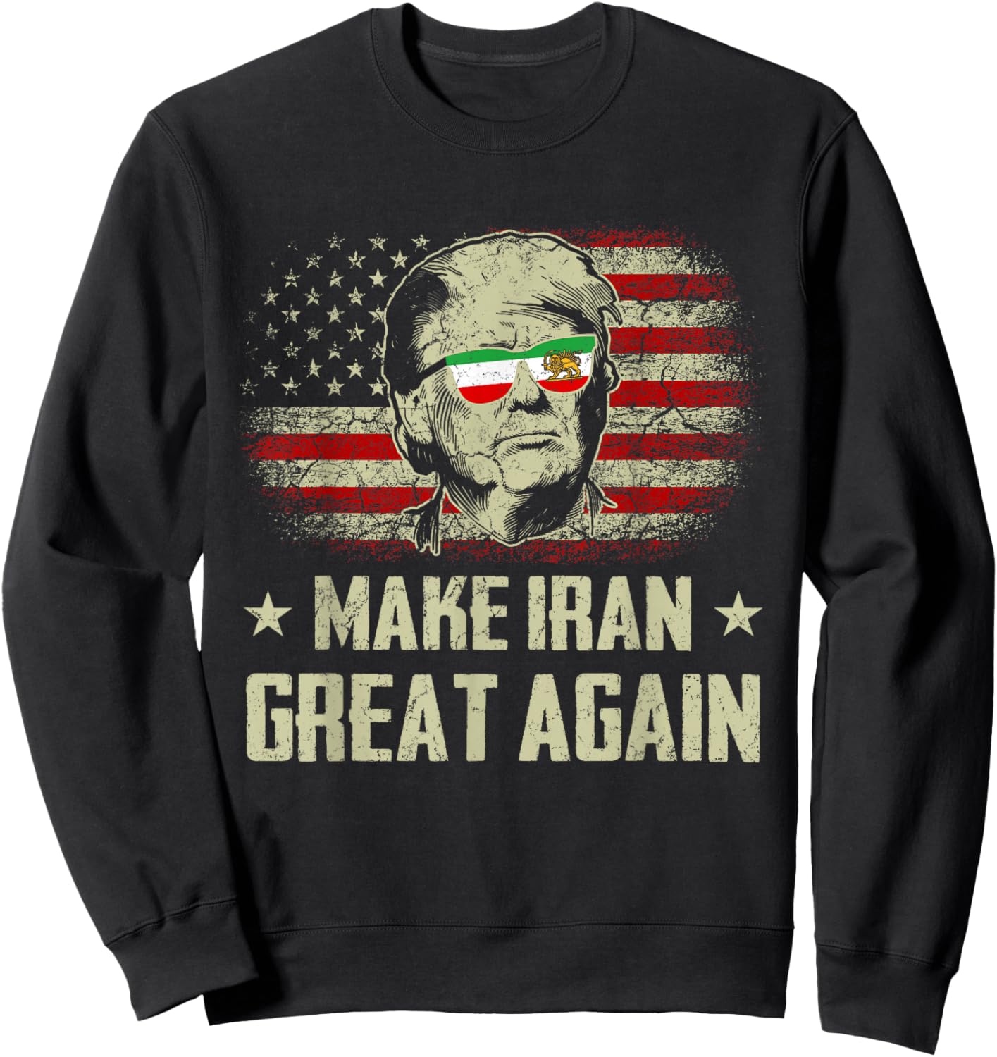 Iranian Flag Make Iran Great Again Lion and Sun Flag MIGA Sweatshirt - Sweatshirt | Black