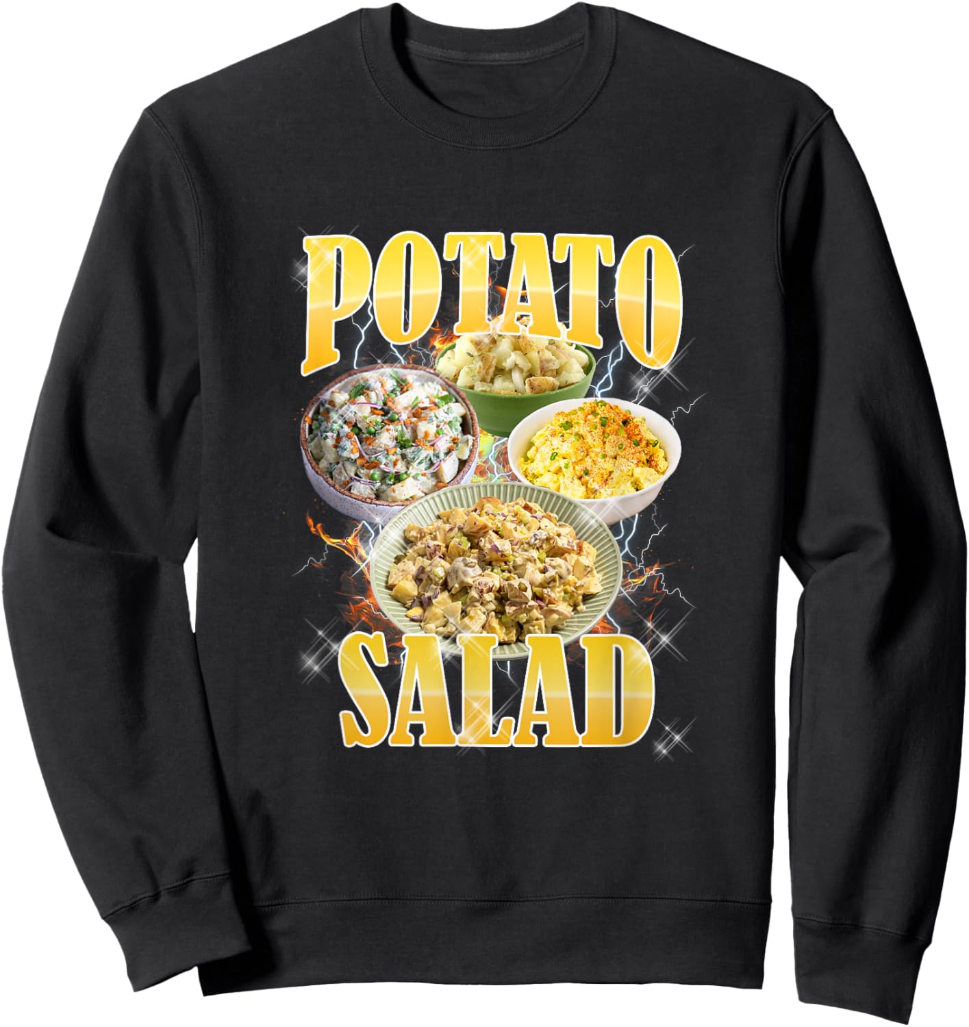 Thanksgiving Potato Salad Bootleg 90's Rap Rock Vintage Sweatshirt - Sweatshirt | Black