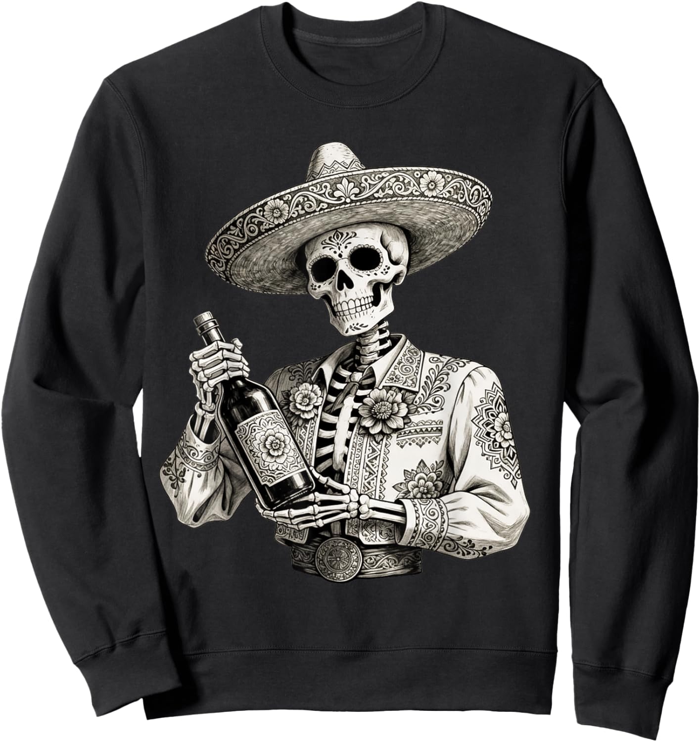 Dia De Los Muertos Costume Day of The Dead Sugar Skull Sweatshirt - Sweatshirt | Black