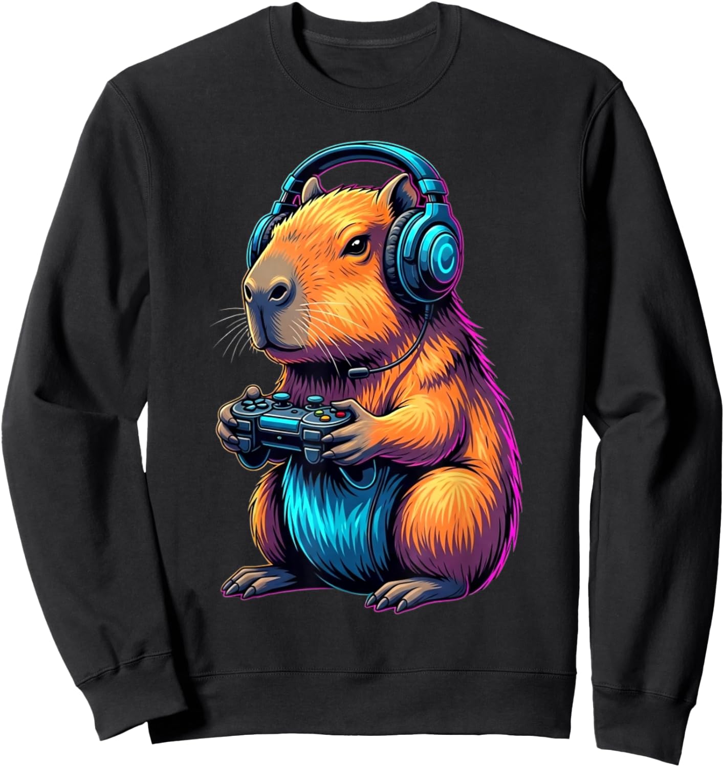 Capybara Funny Video Games Capybara Sweatshirt - Sweatshirt | Black