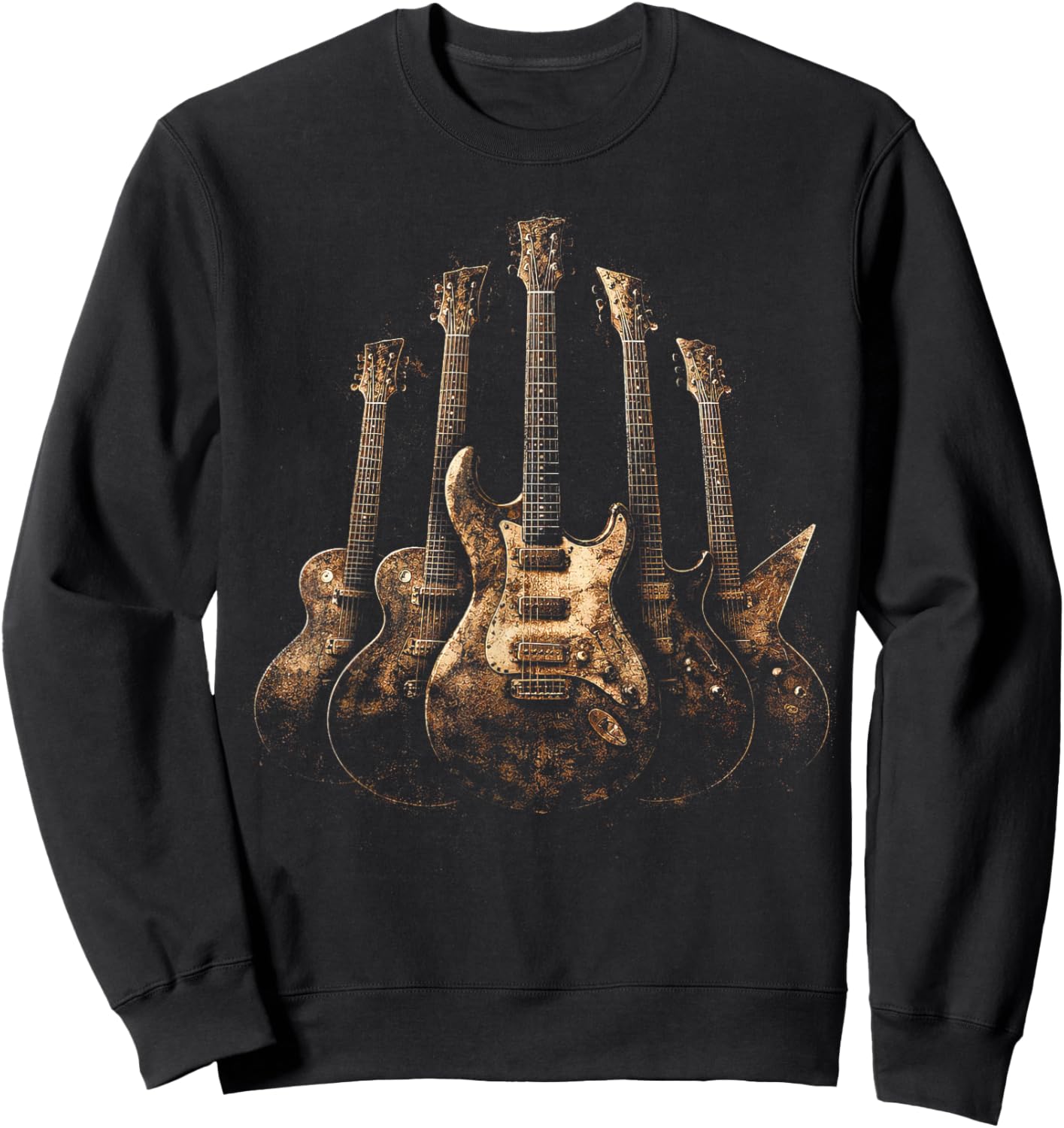 Vintage Guitar Shirt Guitar Player Retro Guitar Guitarist Sweatshirt - Sweatshirt | Black