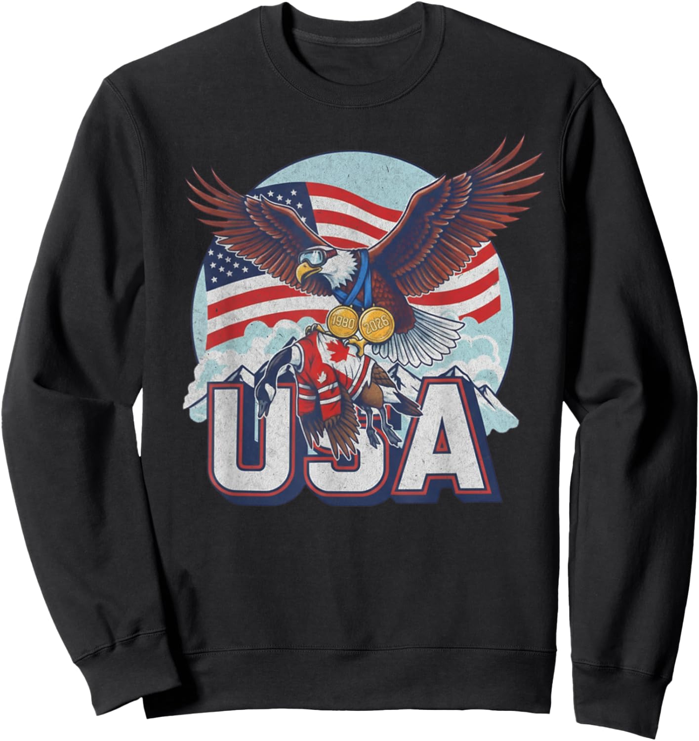 USA Eagle Carrying Canadian Goose Sweatshirt - Sweatshirt | Black