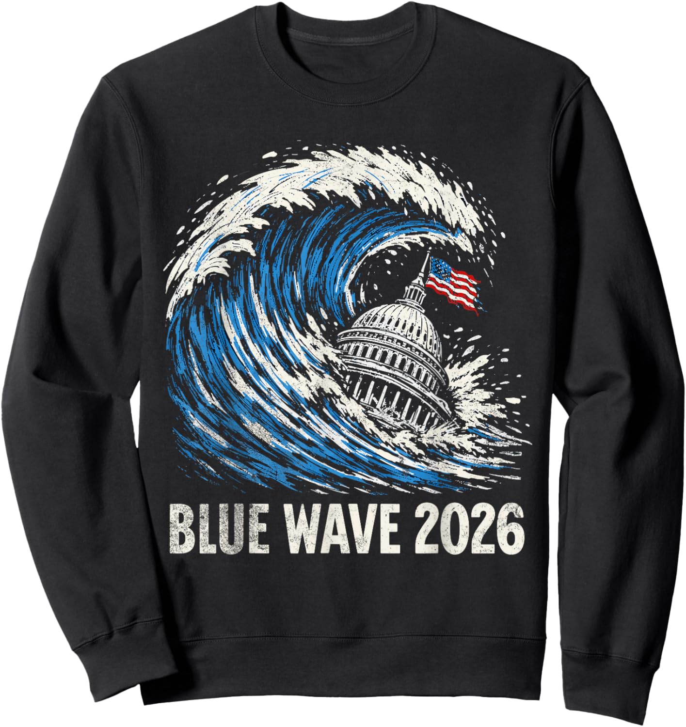 Blue Wave 2026 Vote Midterms Sweatshirt - Sweatshirt | Black