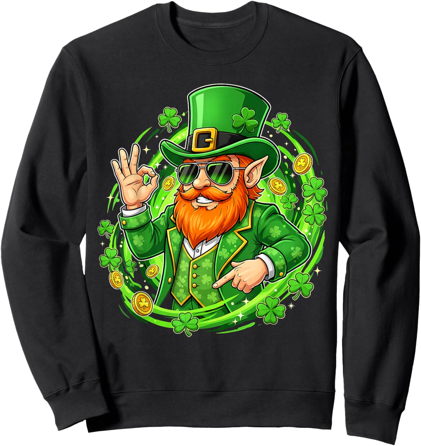 67 Six Seven Gen Alpha Slang Leprechaun Funny St. Patricks Sweatshirt - Sweatshirt | Black
