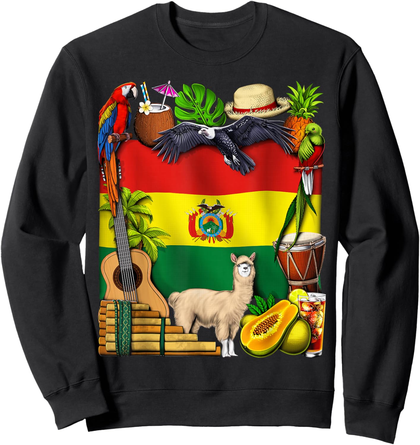 Bolivia Flag Bolivian Heritage Bolivian Roots Proud Bolivian Sweatshirt - Sweatshirt | Black