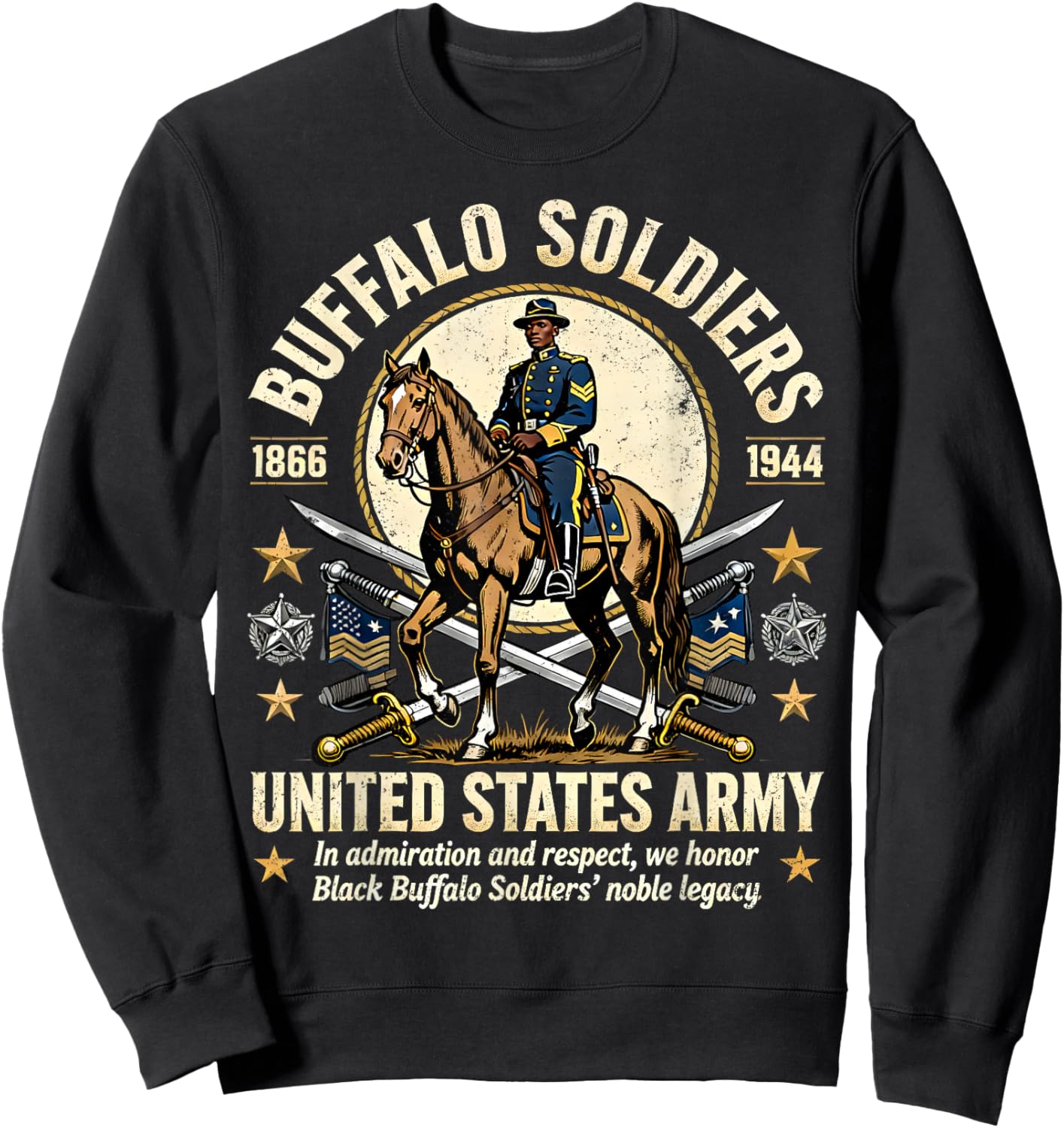 Buffalo Soldiers Black History United States Army Honor Sweatshirt - Sweatshirt | Black