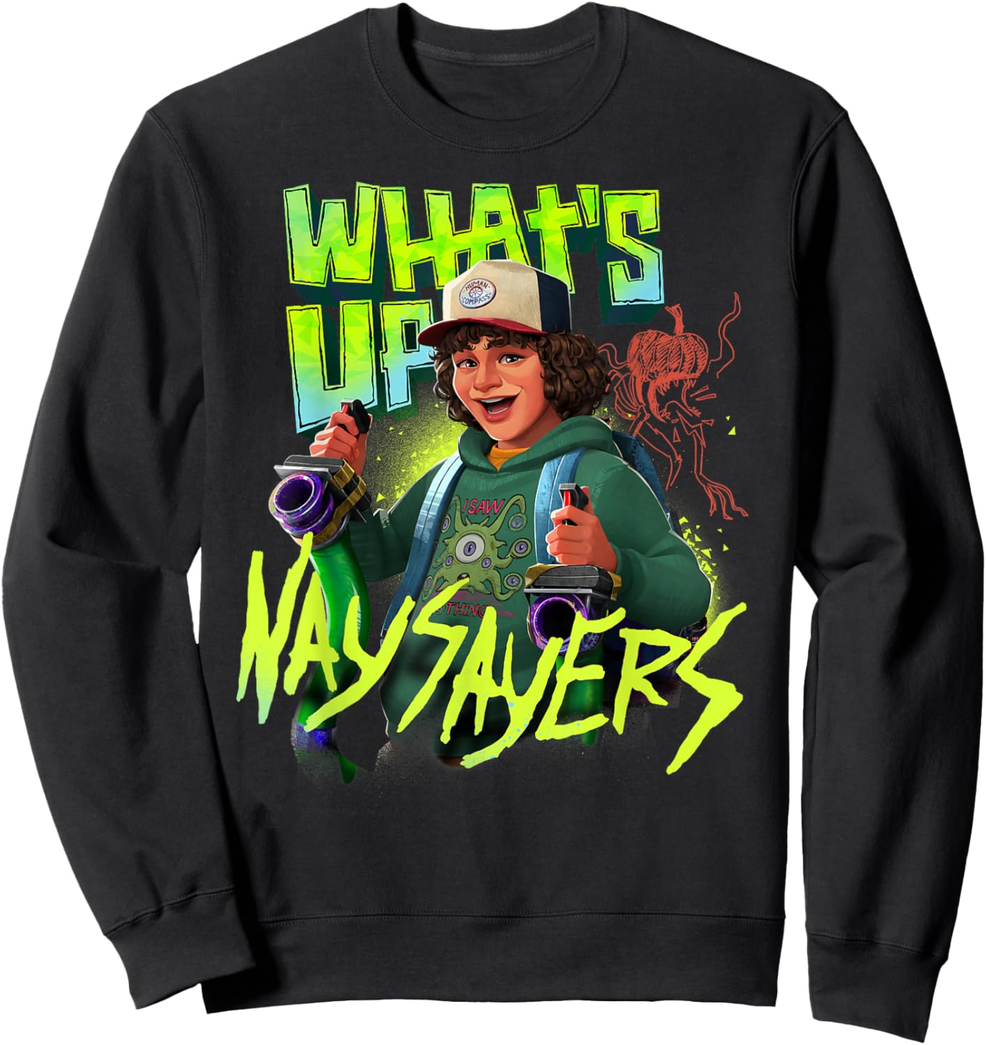 Stranger Things Tales from '85 What's Up Nay Sayers Dustin Sweatshirt - Sweatshirt | Black