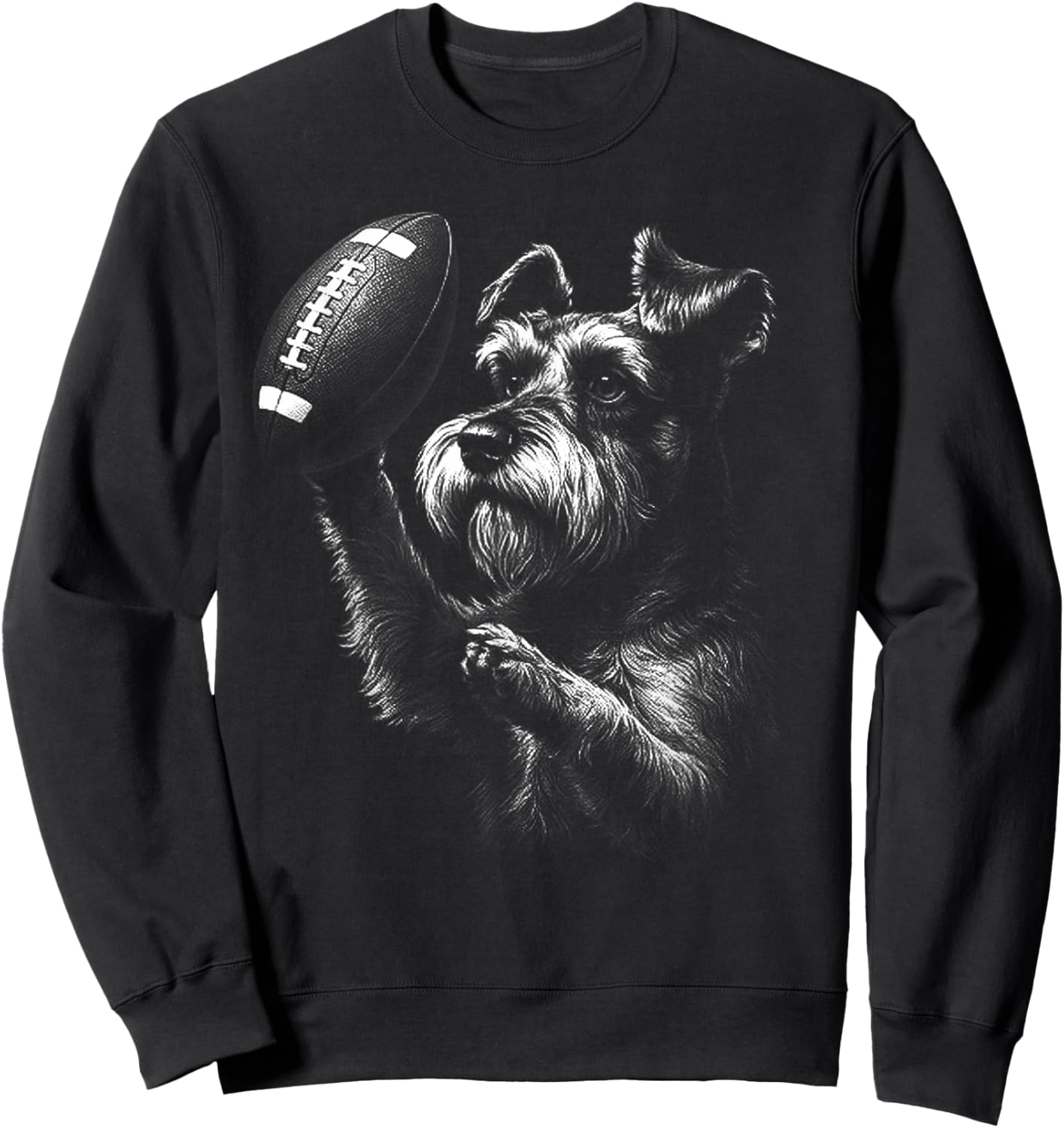 Schnauzer American Football Sports Dog Lover Sweatshirt - Sweatshirt | Black
