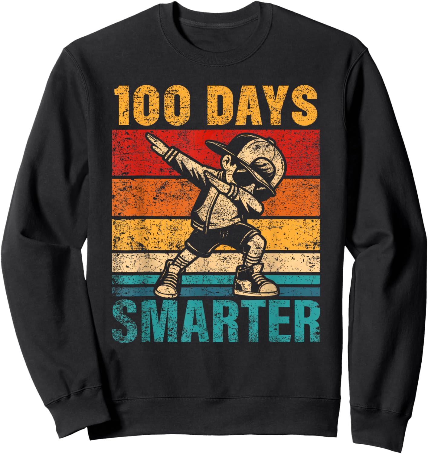 100 Days Smarter Dabbing Boy Student 100th Day of School Kid Sweatshirt - Sweatshirt | Black