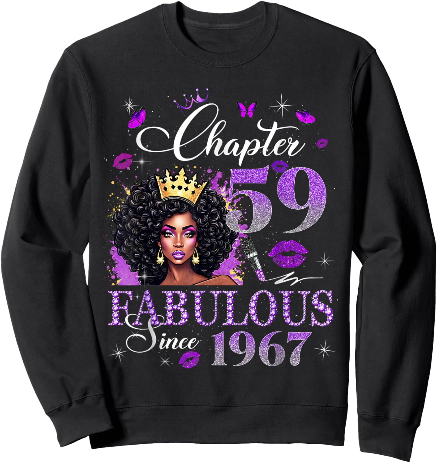 Chapter 59 Fabulous Since 1967 Black Queen Diamond Sweatshirt - Sweatshirt | Black