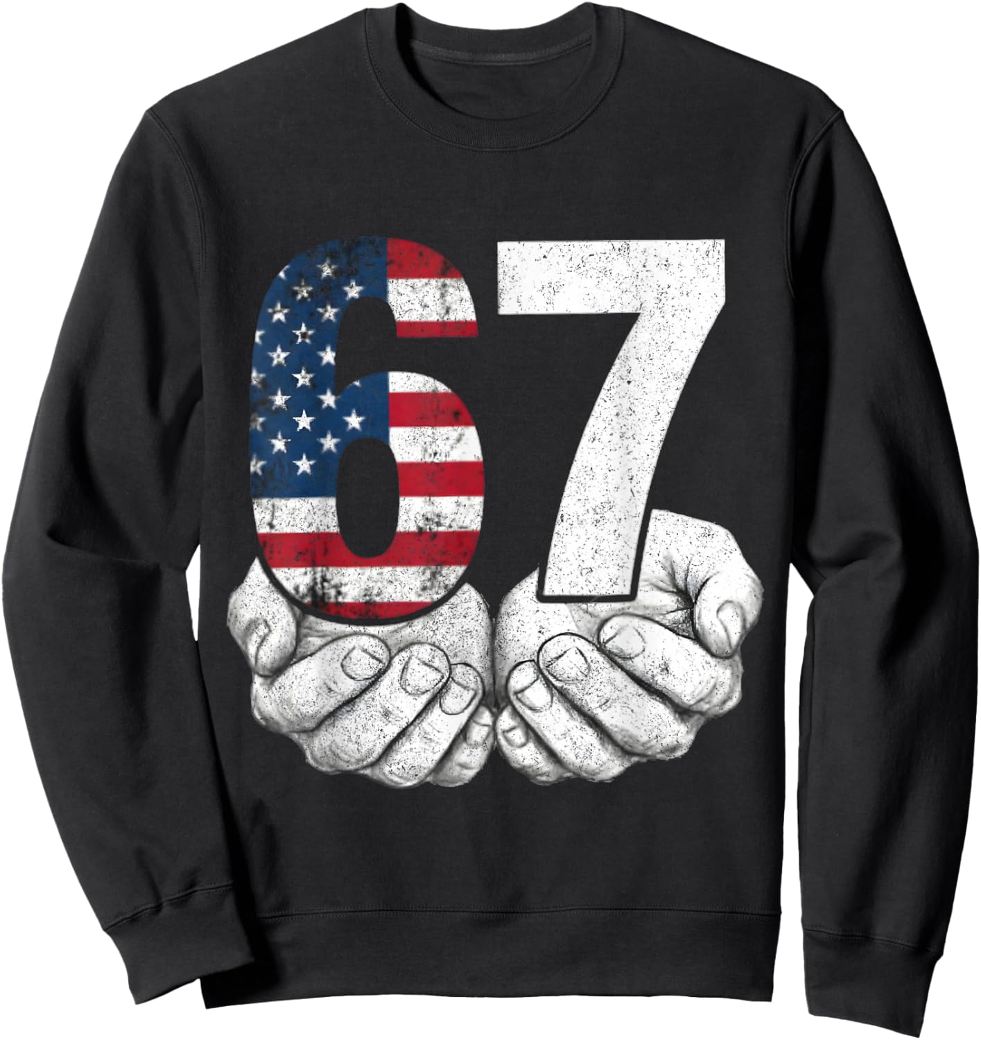 Funny Six Seven 6 7 Meme Gen Alpha Slang 6 7 Hands 6-7 Sweatshirt - Sweatshirt | Black
