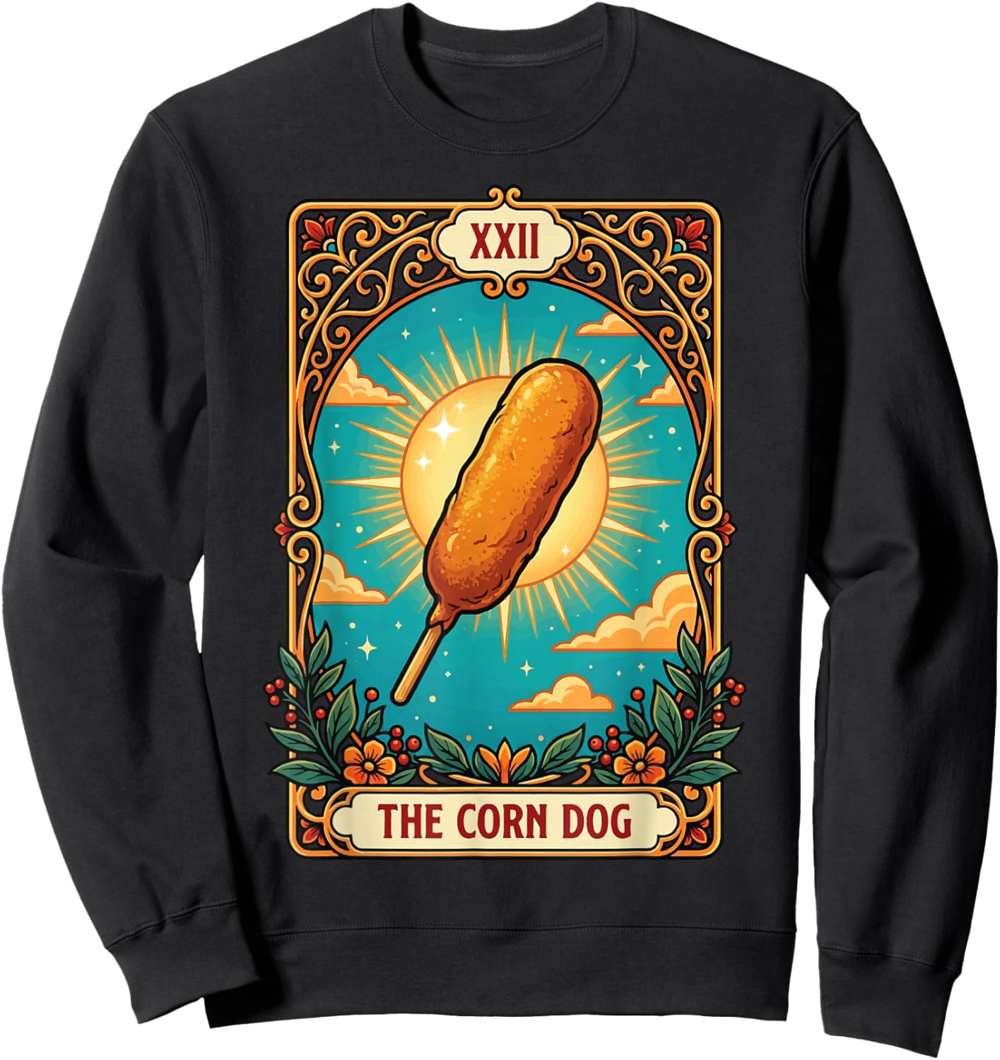 The Corn Dog Tarot Card Sweatshirt - Sweatshirt | Black
