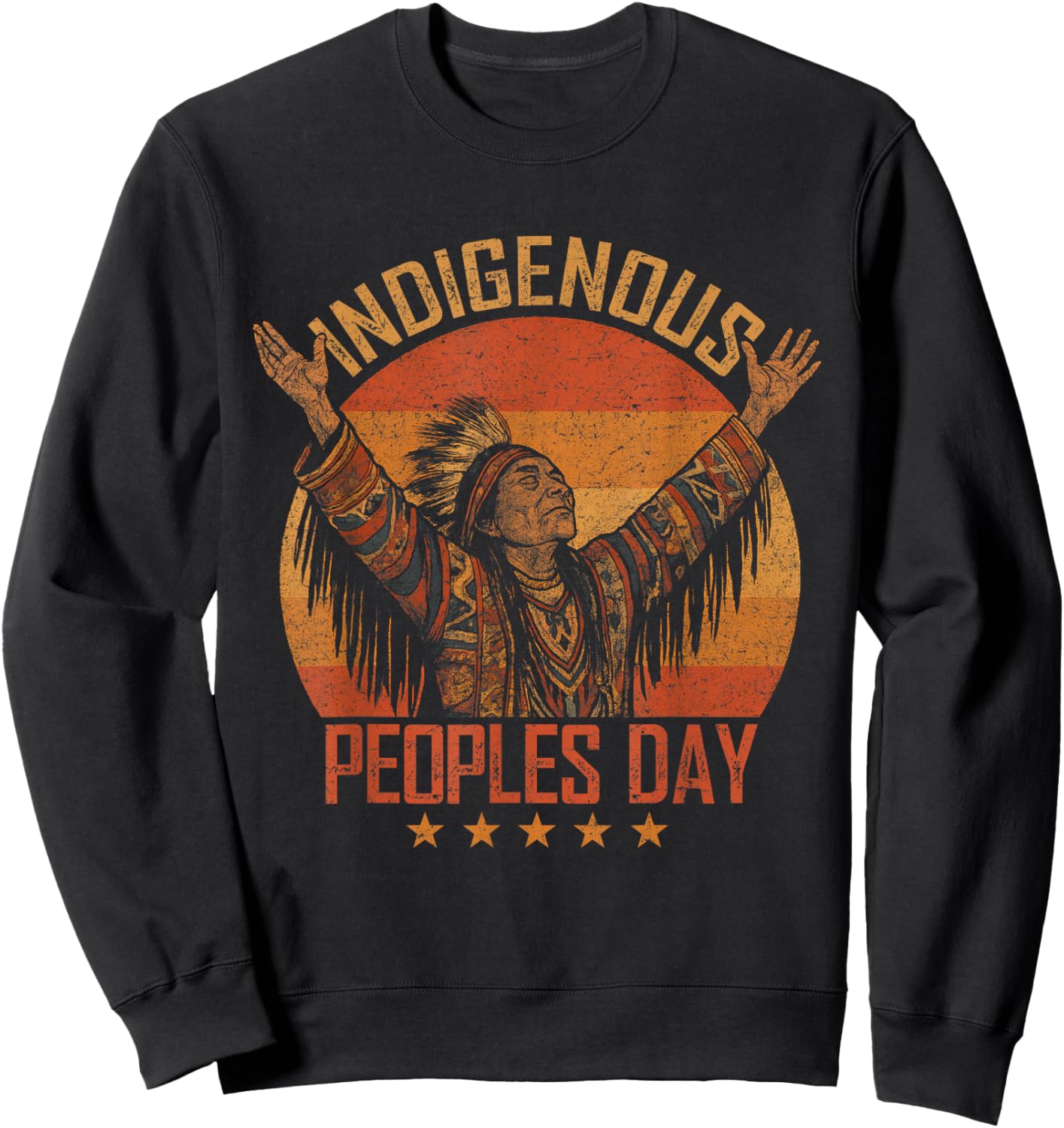 Indigenous Peoples Day Vintage Native American Sweatshirt - Sweatshirt | Black
