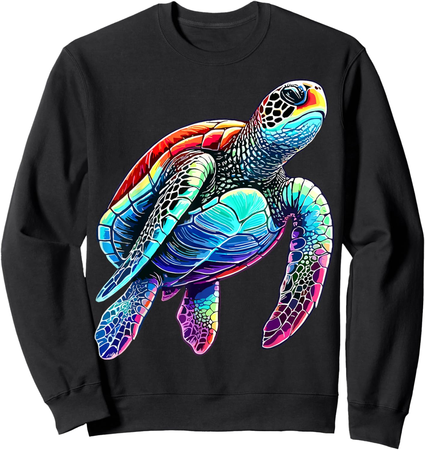 Hawaii Tie Dye Sea Turtle Hawaiian Sweatshirt - Sweatshirt | Black