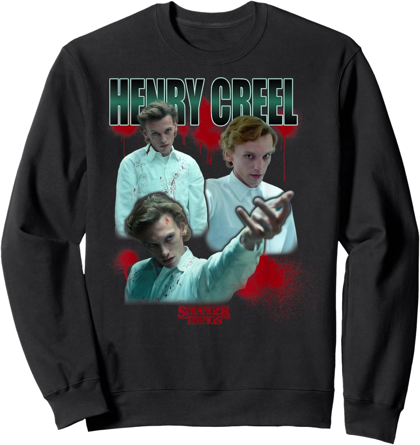Stranger Things Henry Creel Powers Blood Splatter Sweatshirt - Sweatshirt | Black
