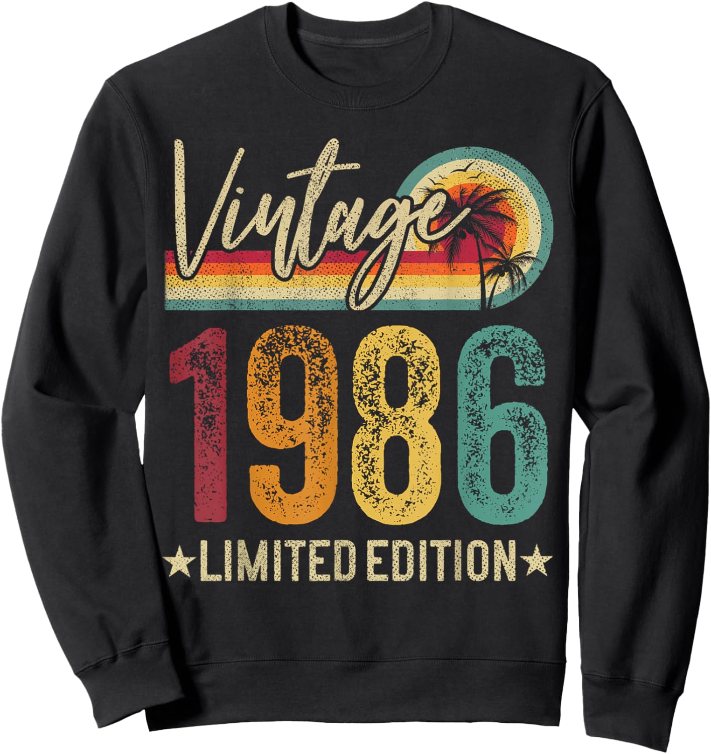 1986 40th Birthday 40 Years Old Retro Men Women - Vintage Sweatshirt - Sweatshirt | Black