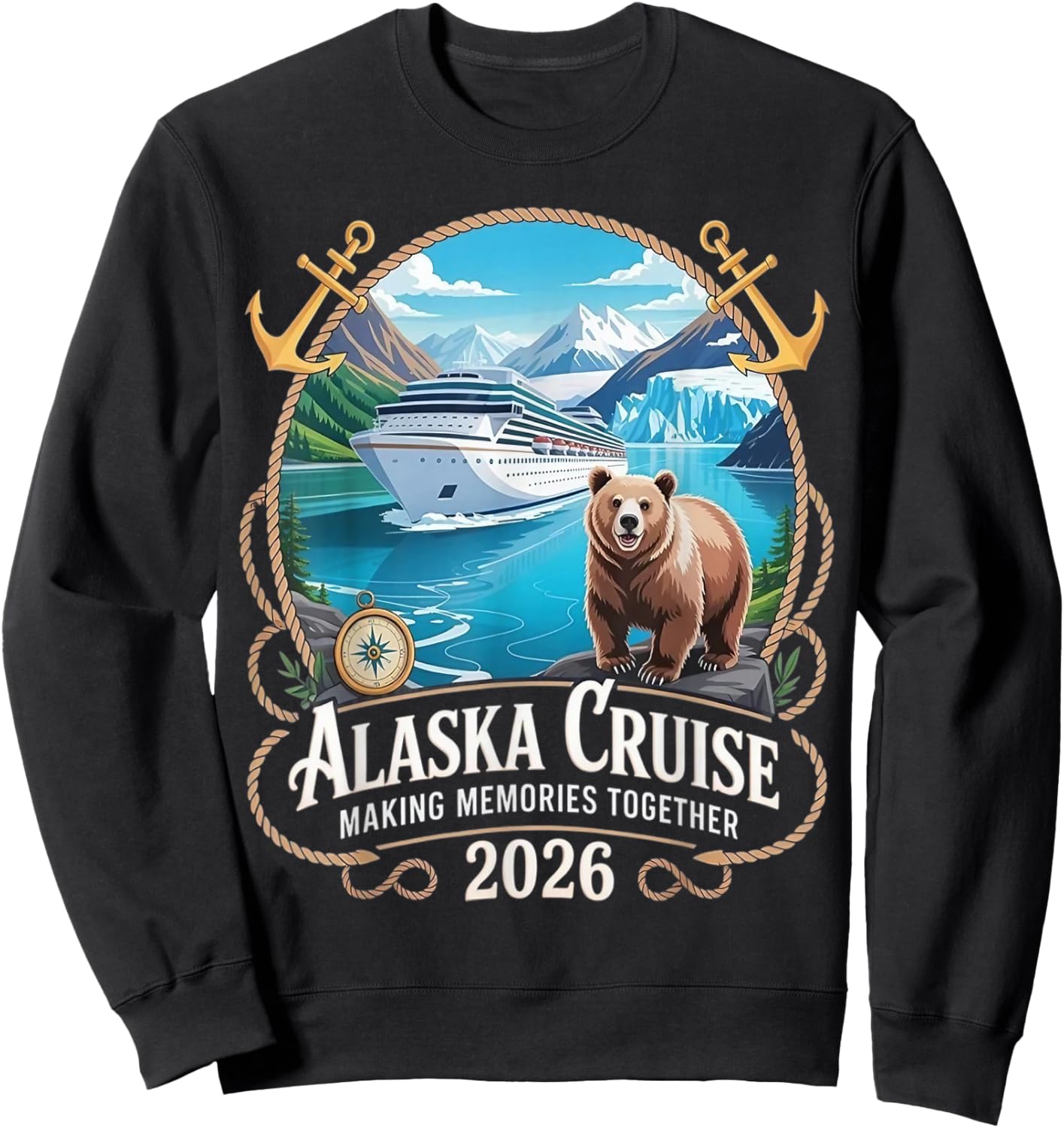 Matching Family Friends and Group Alaska Cruise 2026 Sweatshirt - Sweatshirt | Black