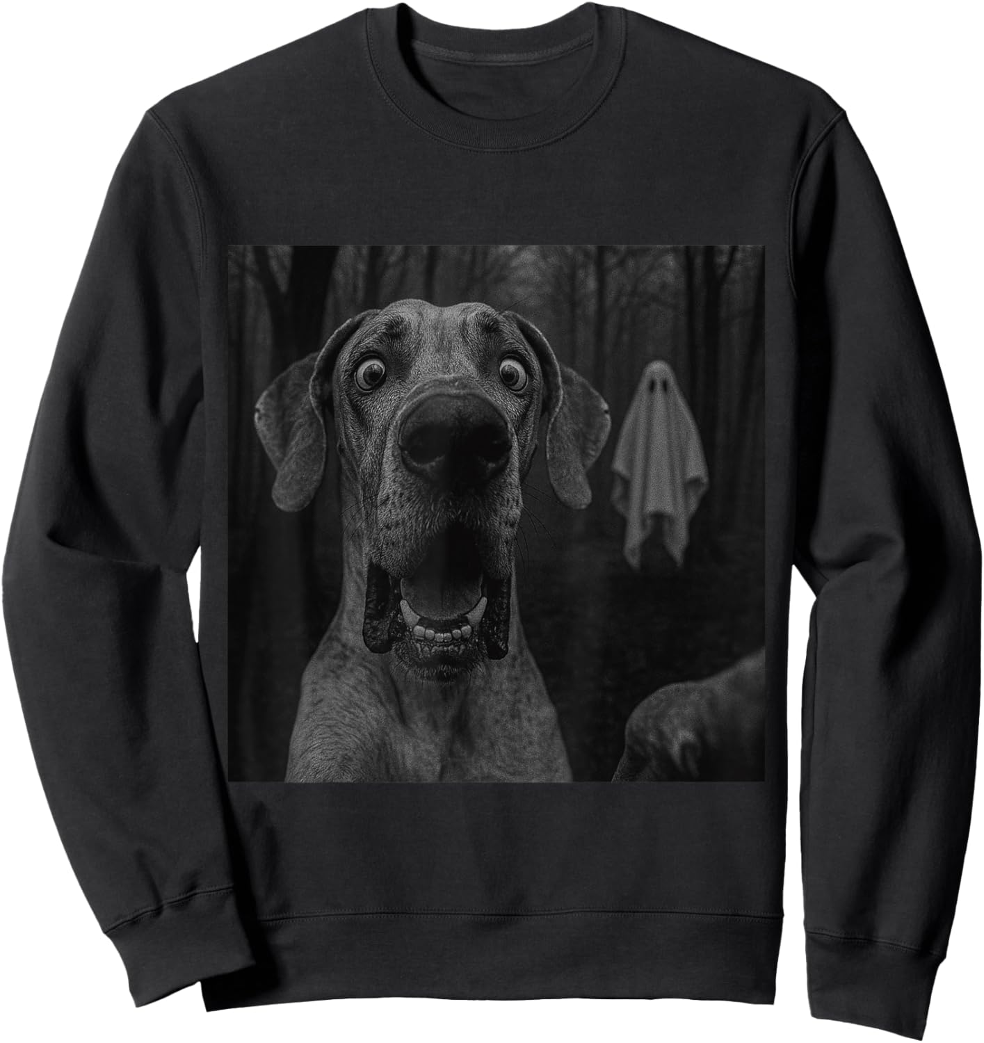 Great Dane Ghost Spooky Halloween Sweatshirt - Sweatshirt | Black