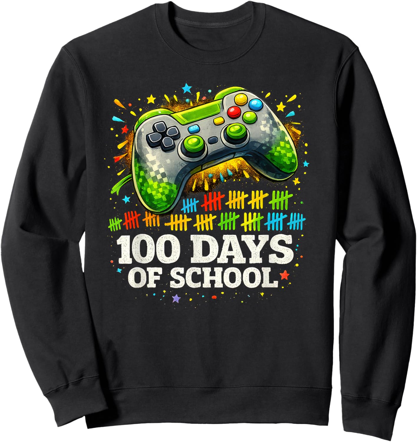 100 Days Level Unlocked Gaming 100 Days of School Boys Sweatshirt - Sweatshirt | Black