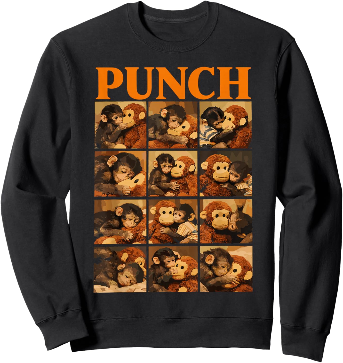 Cute Monkey Punch Sweatshirt - Sweatshirt | Black