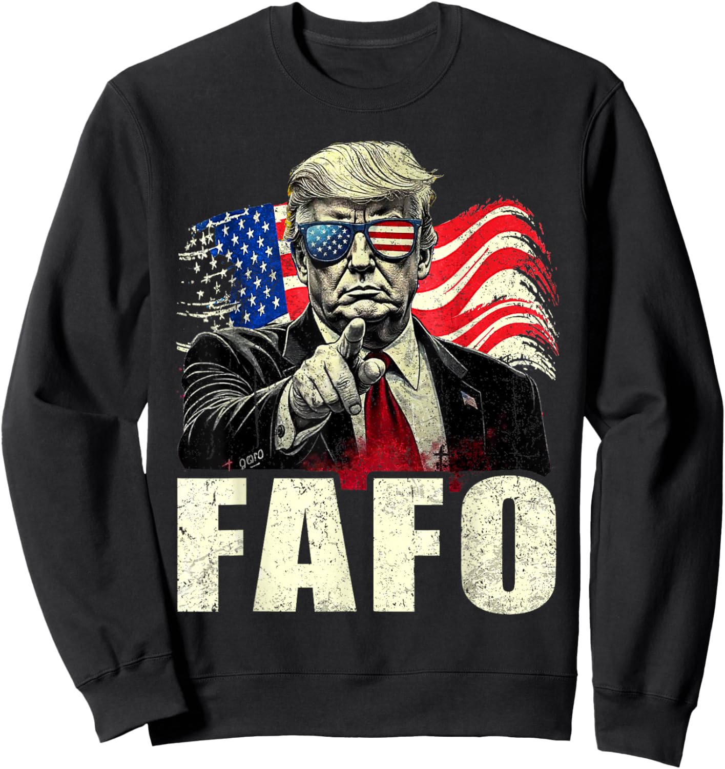 Funny Fafo Trump Fafo American USA Sweatshirt - Sweatshirt | Black