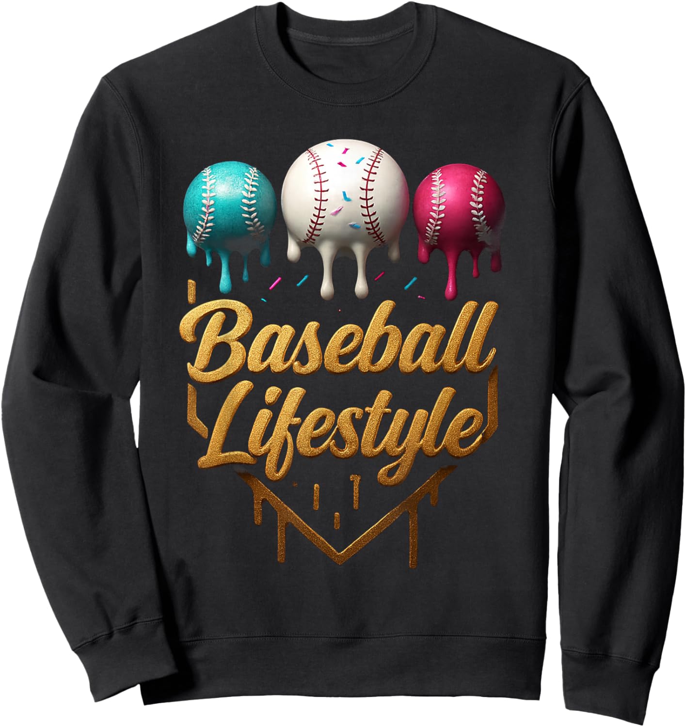 Baseball Lifestyle drip Sweatshirt - Sweatshirt | Black