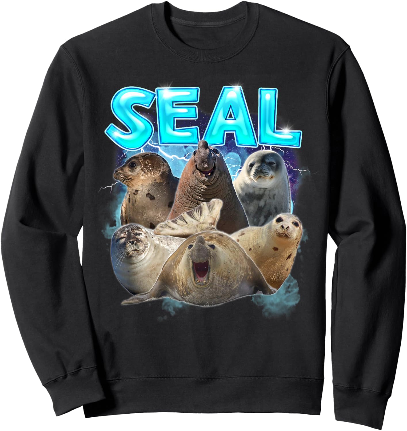 Seal Meme Lover Funny Animal Lover Sea Lion Humor Hilarious Sweatshirt - Sweatshirt | Black