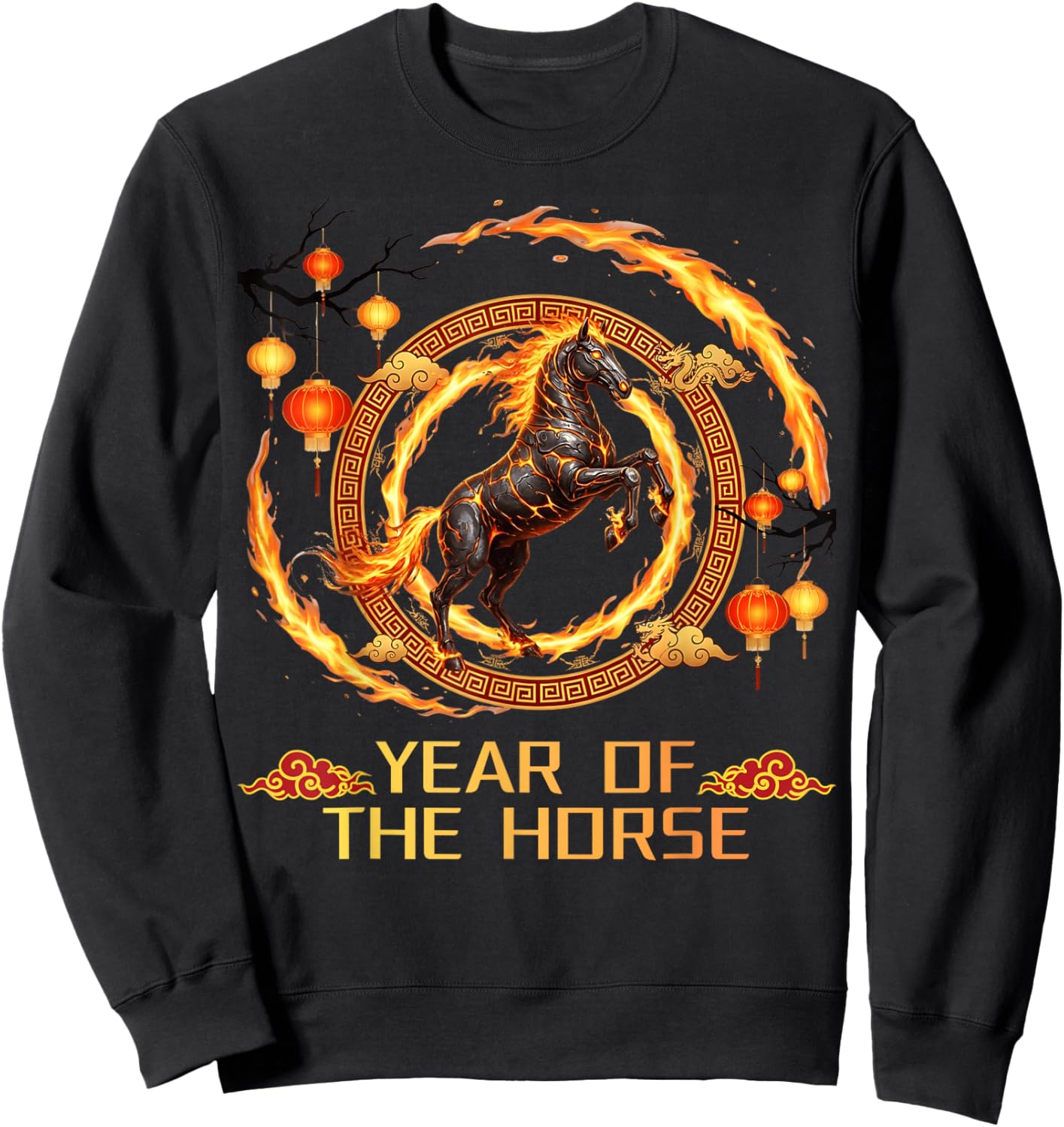 Chinese New Year 2026 Year of The fire Horse Sweatshirt - Sweatshirt | Black