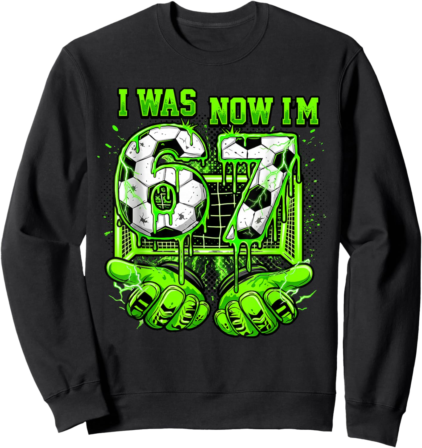 I was 6 Now I'm 7 Year Old Soccer Funny 7th Birthday Boy Sweatshirt - Sweatshirt | Black