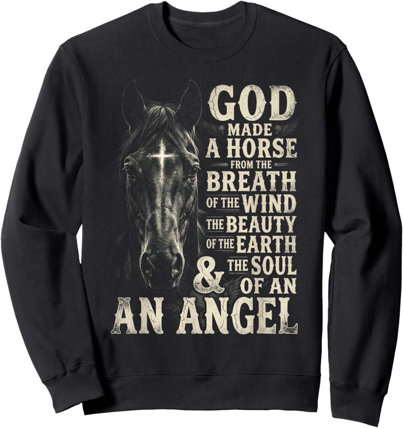 Western Equestrian Religious Sweatshirt - Sweatshirt | Black