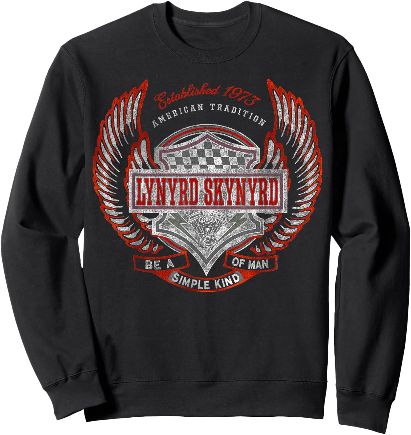Lynyrd Skynyrd Simple Man 1973 Rally Race Car Biker Rock Fan Sweatshirt - Sweatshirt | Black