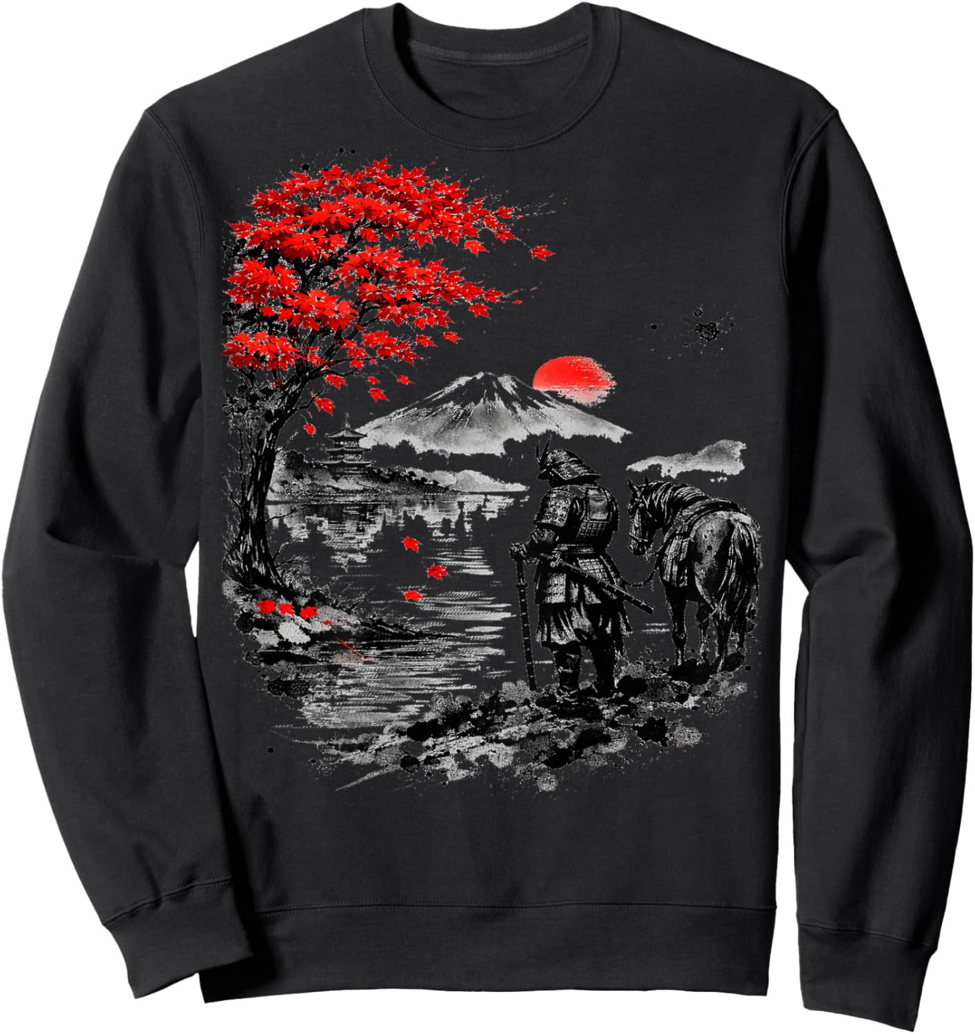 Vintage Japanese Samurai Ghost Graphic Sweatshirt - Sweatshirt | Black
