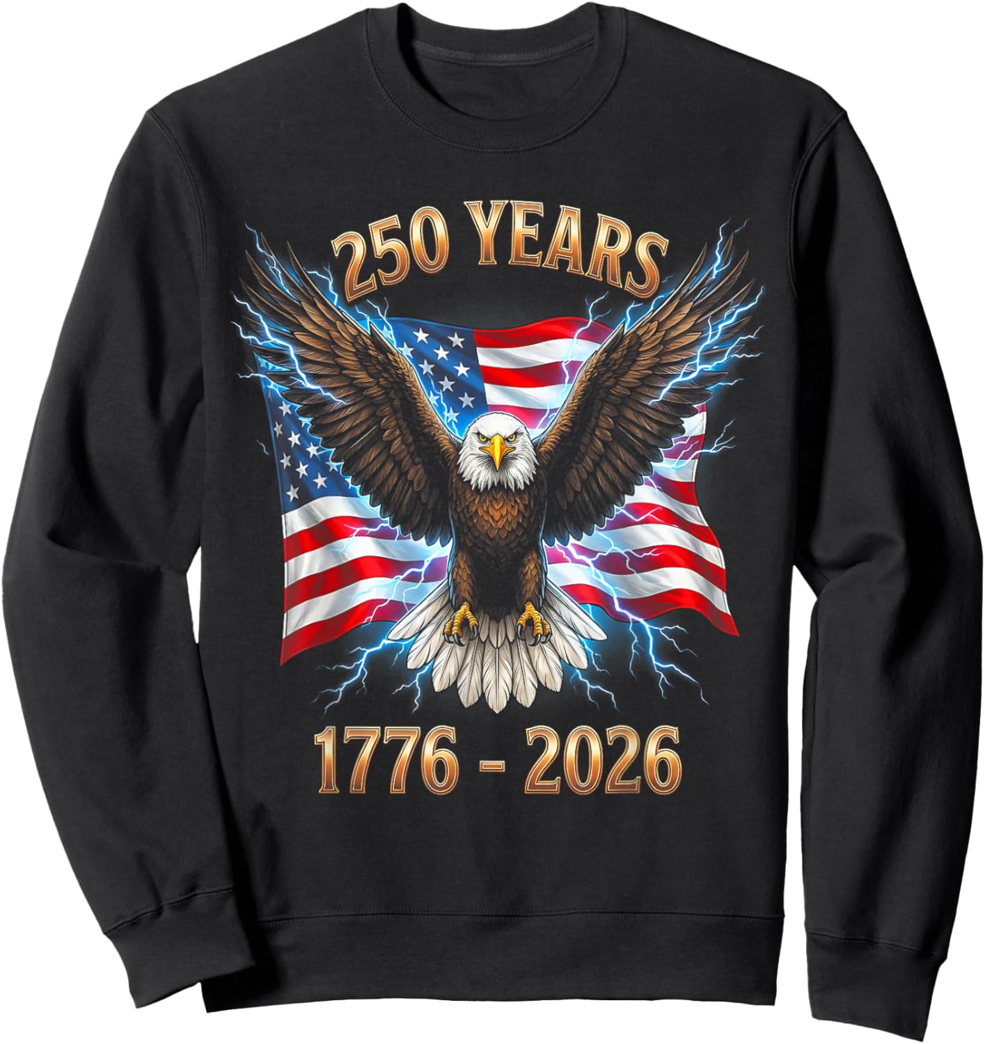 250th Birthday 250 Years USA 1776 2026 Sweatshirt - Sweatshirt | Black