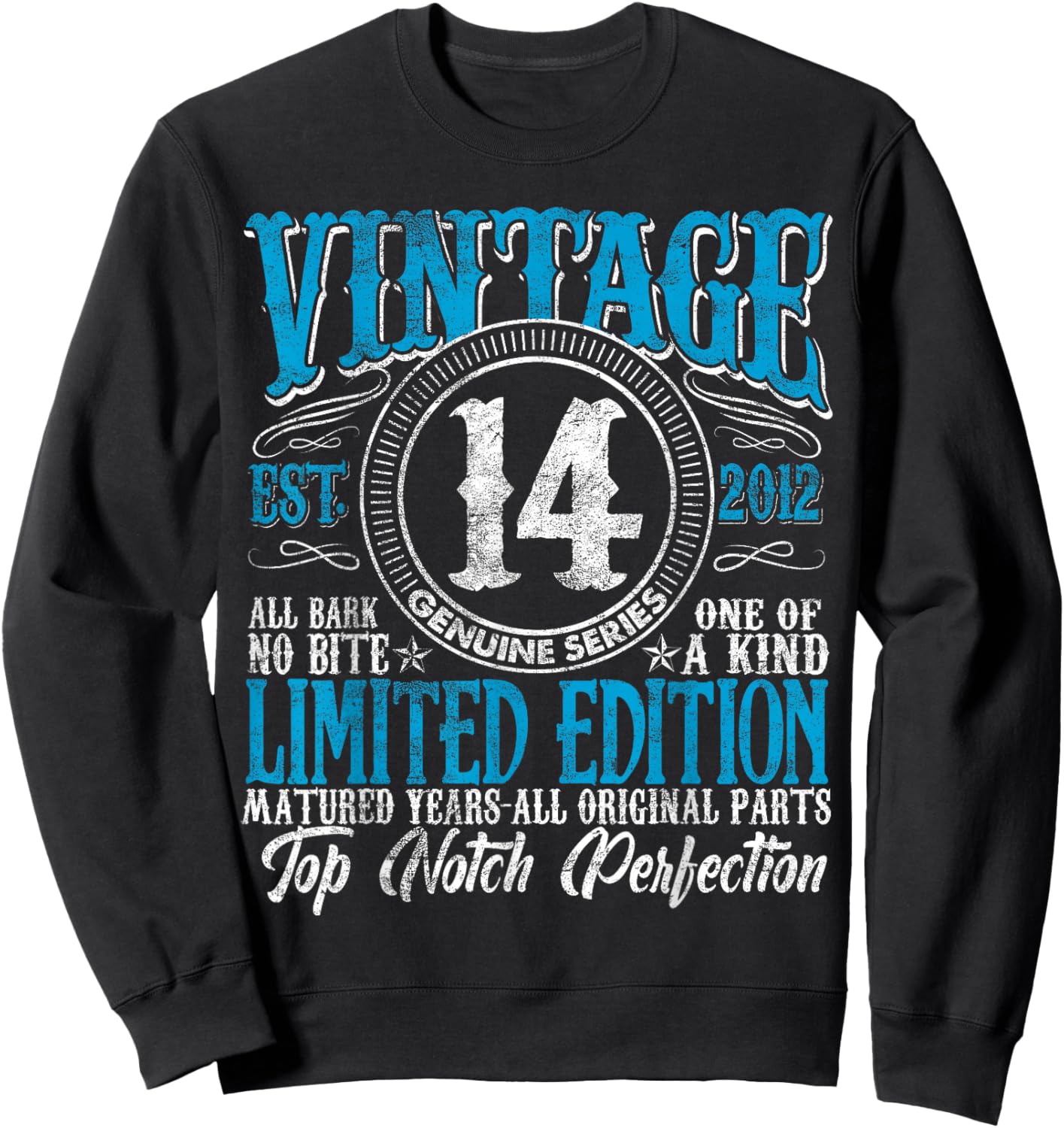 14 Year Old Gifts Vintage 2012 Limited Edition 14th Birthday Sweatshirt - Sweatshirt | Black