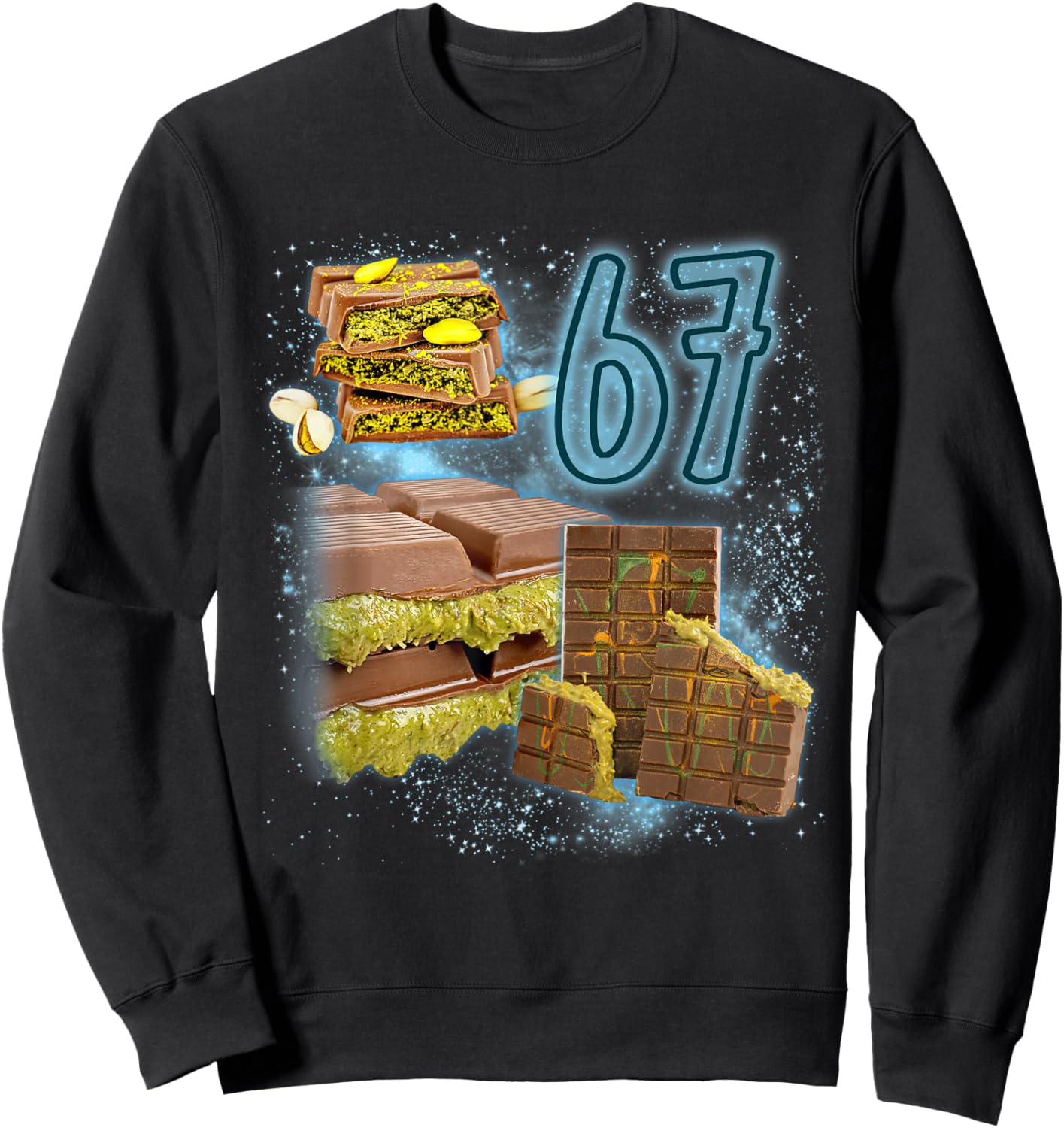 Dubai Chocolate Lover Lover 67 Meme Humor Sarcasm Foodie Sweatshirt - Sweatshirt | Black