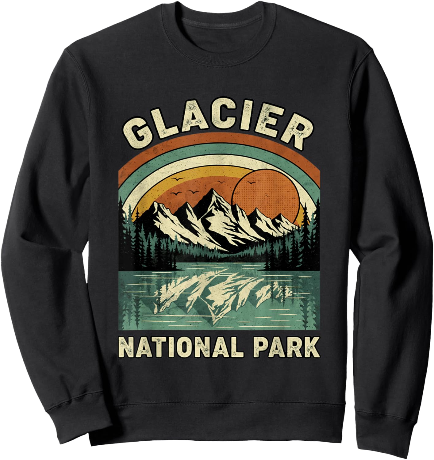 Glacier National Park Hiking Souvenir Adventure Outdoor Sweatshirt - Sweatshirt | Black