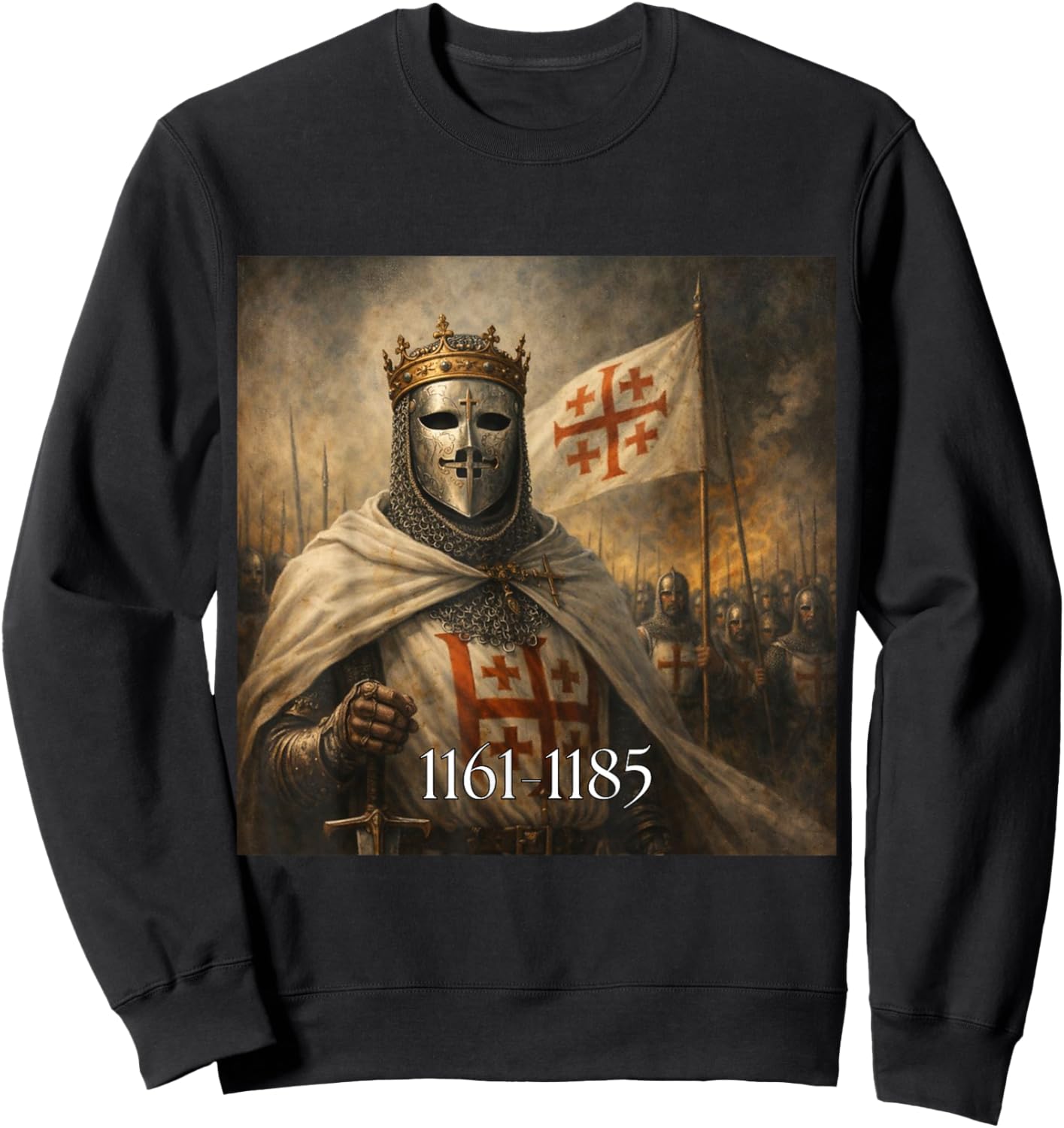 Sliver Mask King Baldwin IV Meme The Leper King Warrior Sweatshirt - Sweatshirt | Black