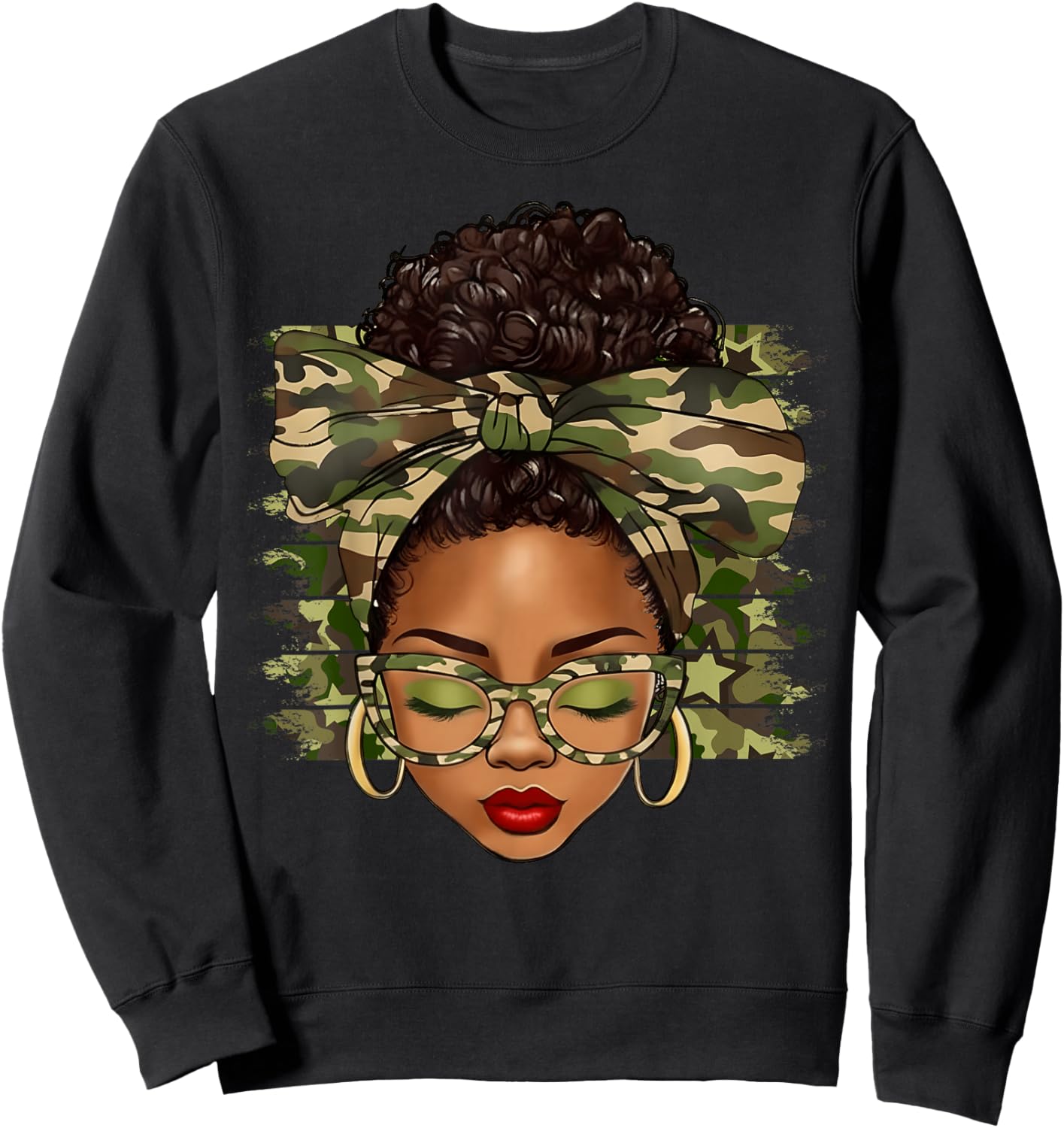 Black History Month Afro Black Women Camo African Pride Sweatshirt - Sweatshirt | Black