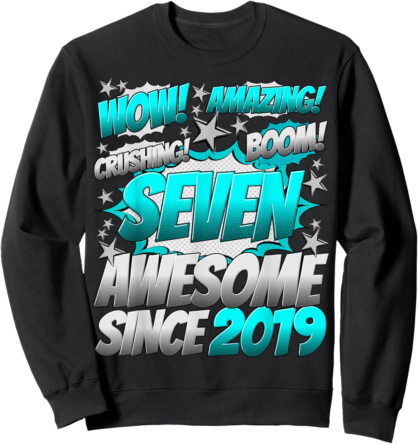 7 Year Old Gifts for Boys 7th Birthday Boy 7 Year Old Boy Sweatshirt - Sweatshirt | Black