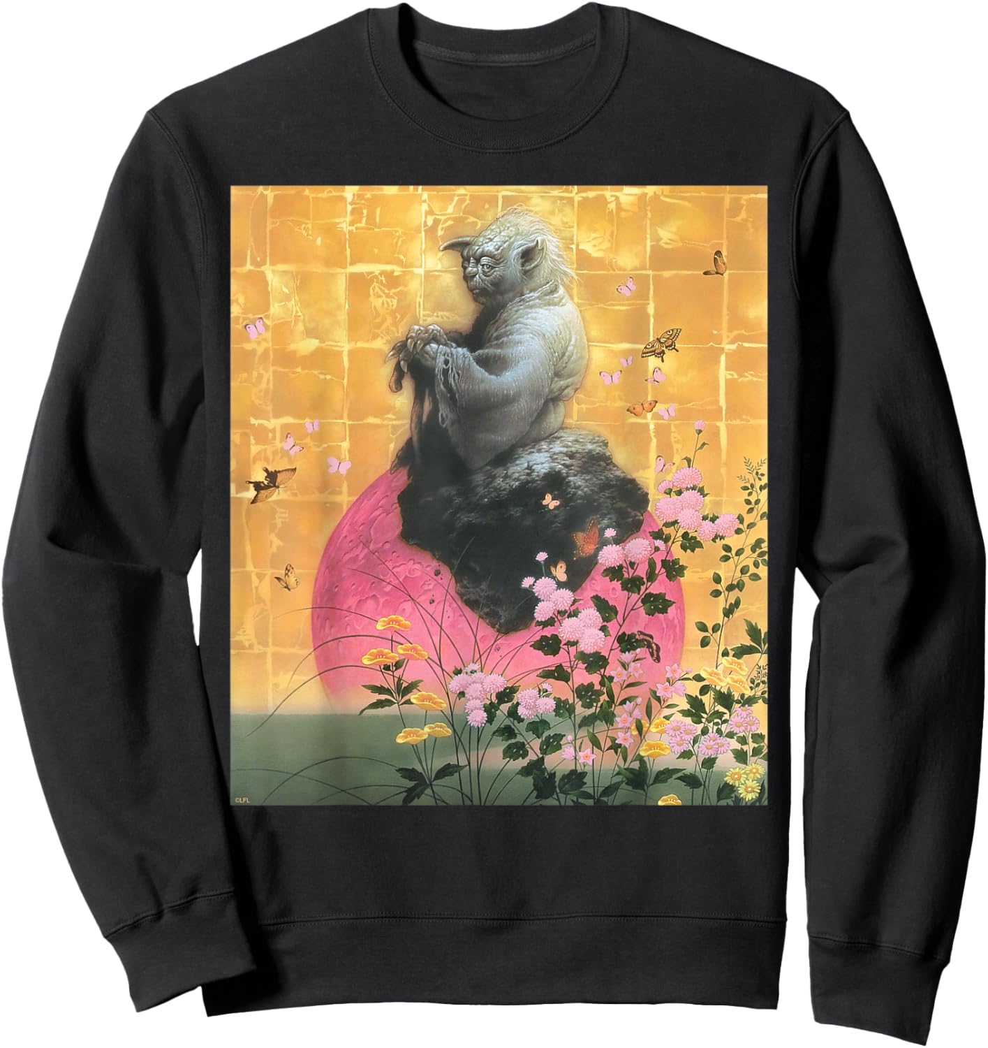 Star Wars Yoda Jedi Master Spring Cherry Blossoms Sakura Art Sweatshirt - Sweatshirt | Black