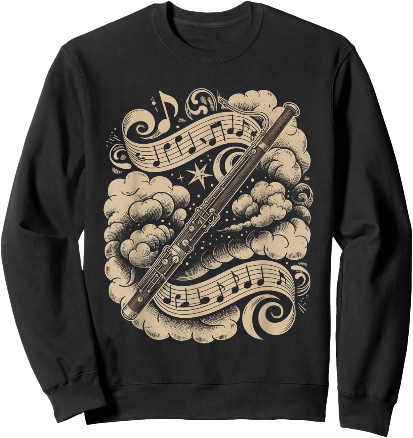 Bassoon Musical Notes Classical Orchestra Fantasy Sweatshirt - Sweatshirt | Black