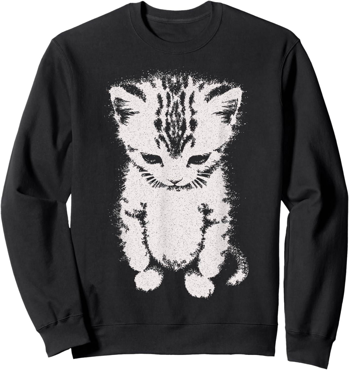 Sad Kitten Meme Standing Cat Funny Cat Meme Men Women Kids Sweatshirt - Sweatshirt | Black